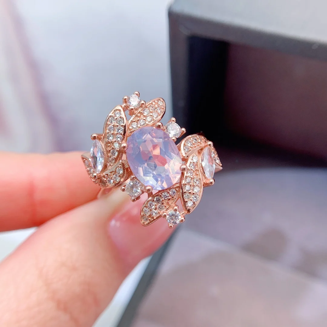 Natural Lavender Classic Gold Ring - view 3