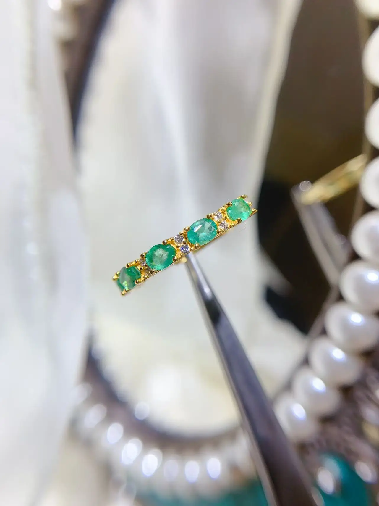 Natural Gemstone Colour Row Ring - view 5