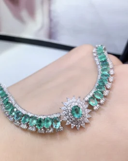 Natural Emerald Baguette Tennis Bracelet