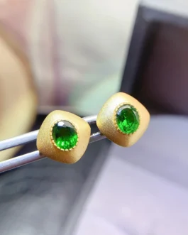 Natural Diopside Vintage Earrings