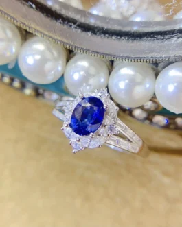 Natural Sapphire Split Shank Ring