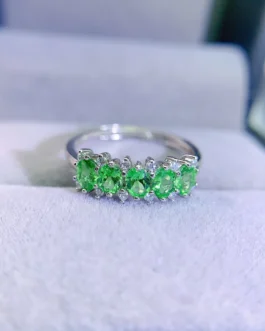 Natural Tsavorite Vintage Halo Ring