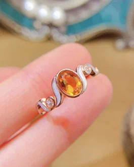 Natural Citrine Classic Oval Ring
