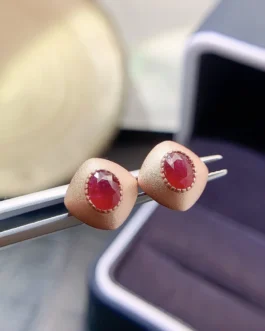 Natural Ruby Vintage Earrings