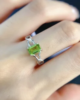 Natural Topaz Peridot Step Ring