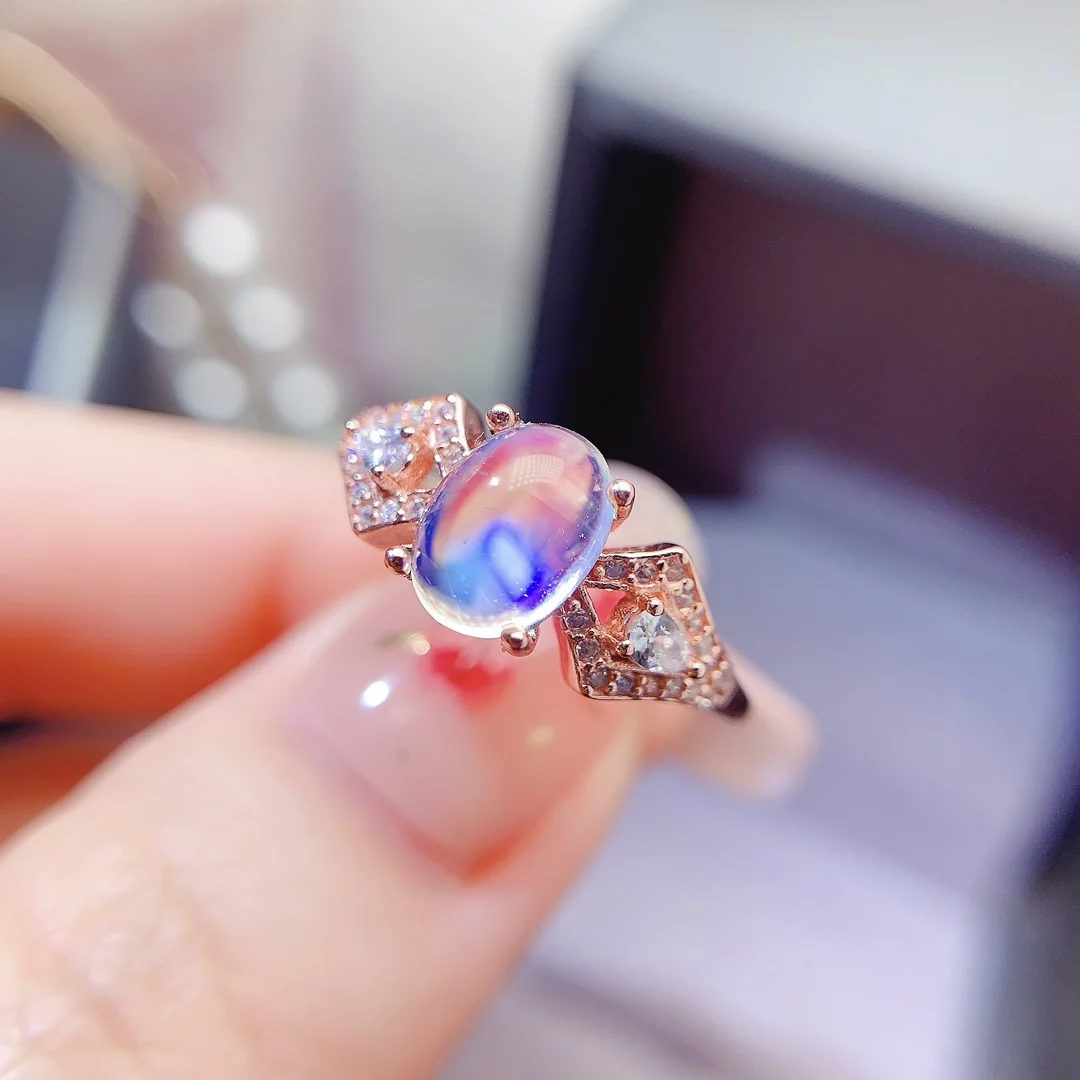Natural Moonstone Classic Gold Ring - view 2