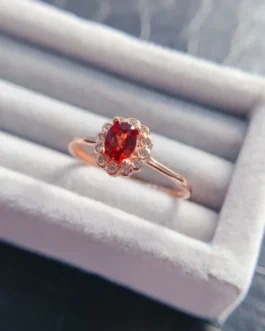 Natural Gemstone Geometric Teardrop Ring