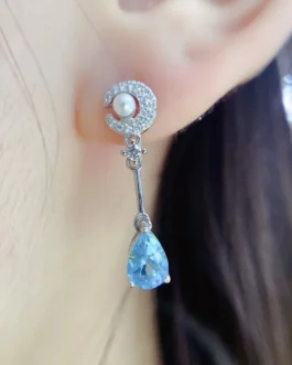 Natural Apatite Pear Drop Earrings
