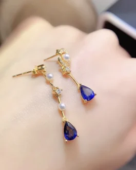 Natural Sapphire Bloom Earrings