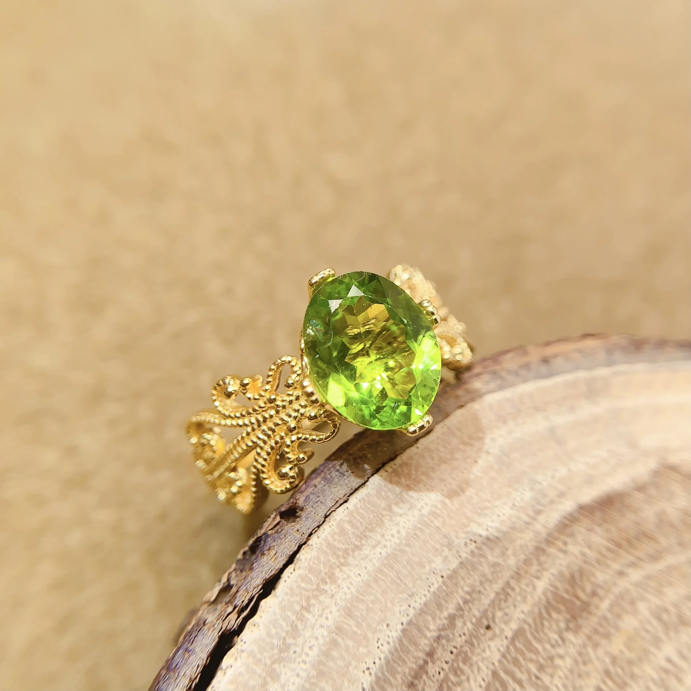 Natural Gemstone Vintage Band Ring - view 4
