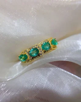 Natural Emerald Four Stone Ring