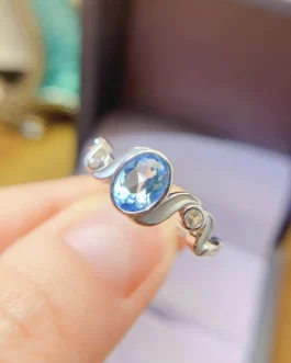 Natural Topaz Scroll Shoulder Ring