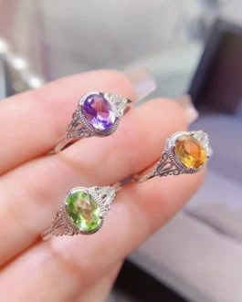 Natural Citrine Colour Trio Ring