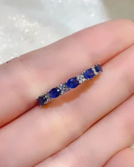 Natural Gemstone Colour Row Ring