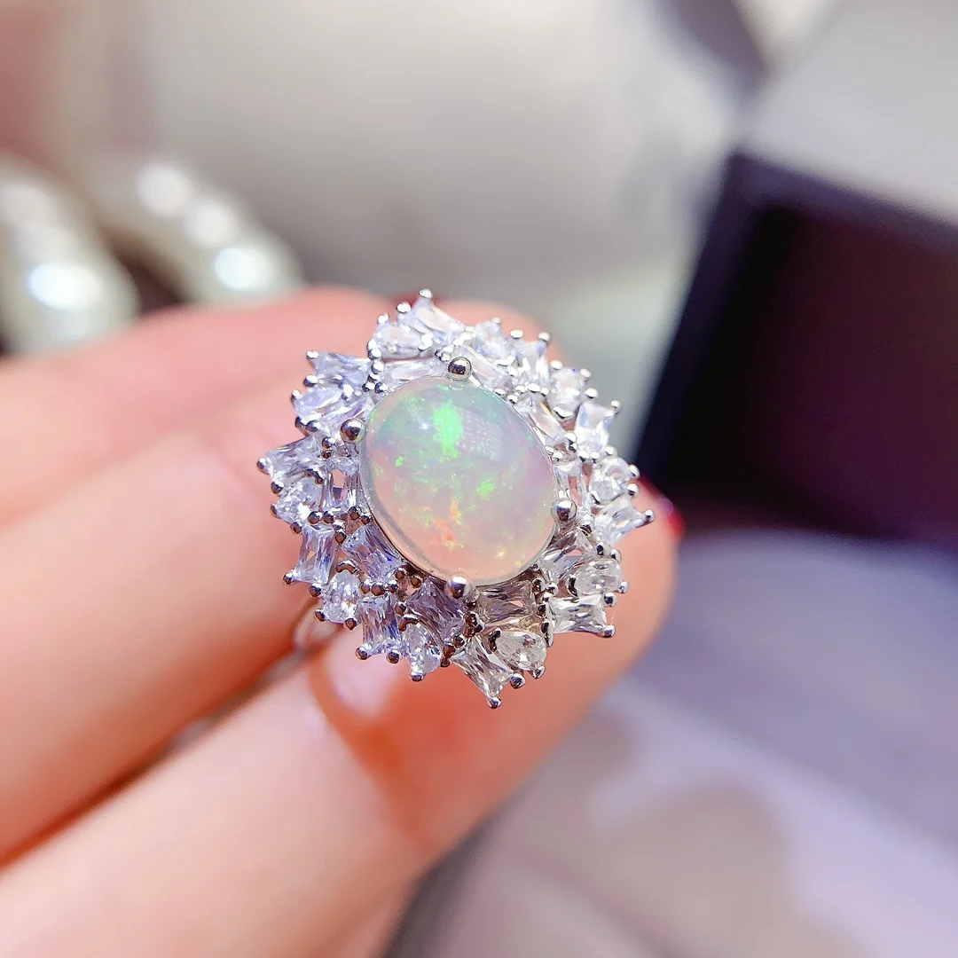 Natural Opal Statement Oval Ring - view 1