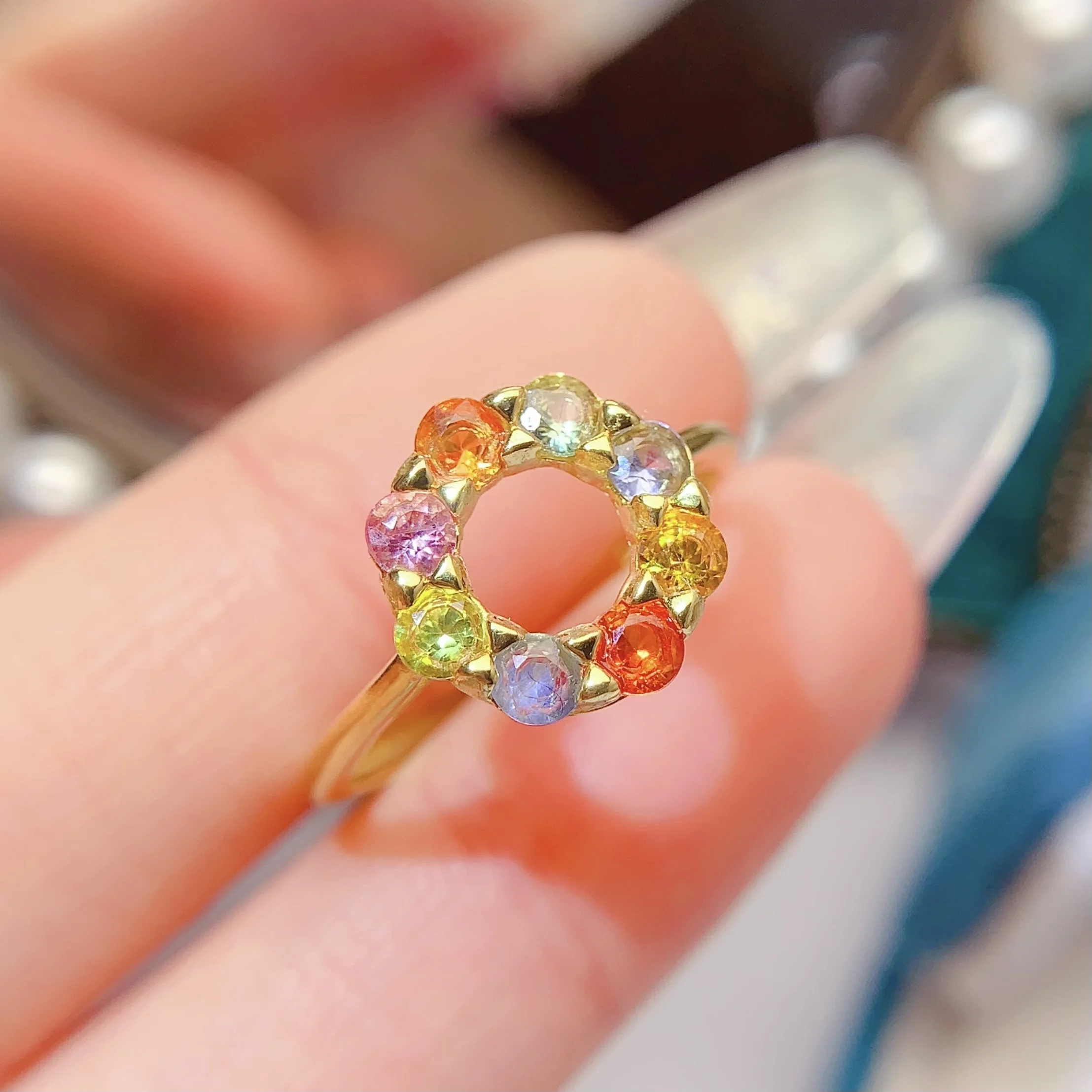 Natural Fancy Sapphire Stack Ring - view 1