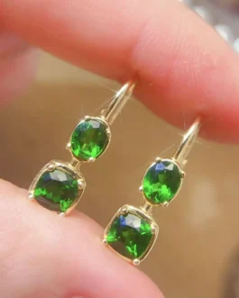 Natural Diopside Maxi Stud Earrings