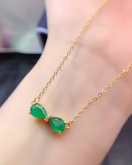 Natural Emerald Twin Pear Pendant