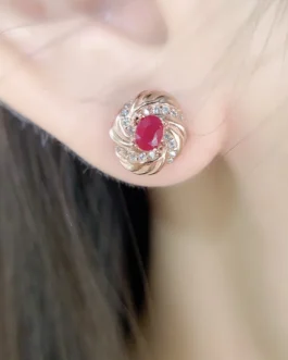 Natural Ruby Classic Stud Earrings