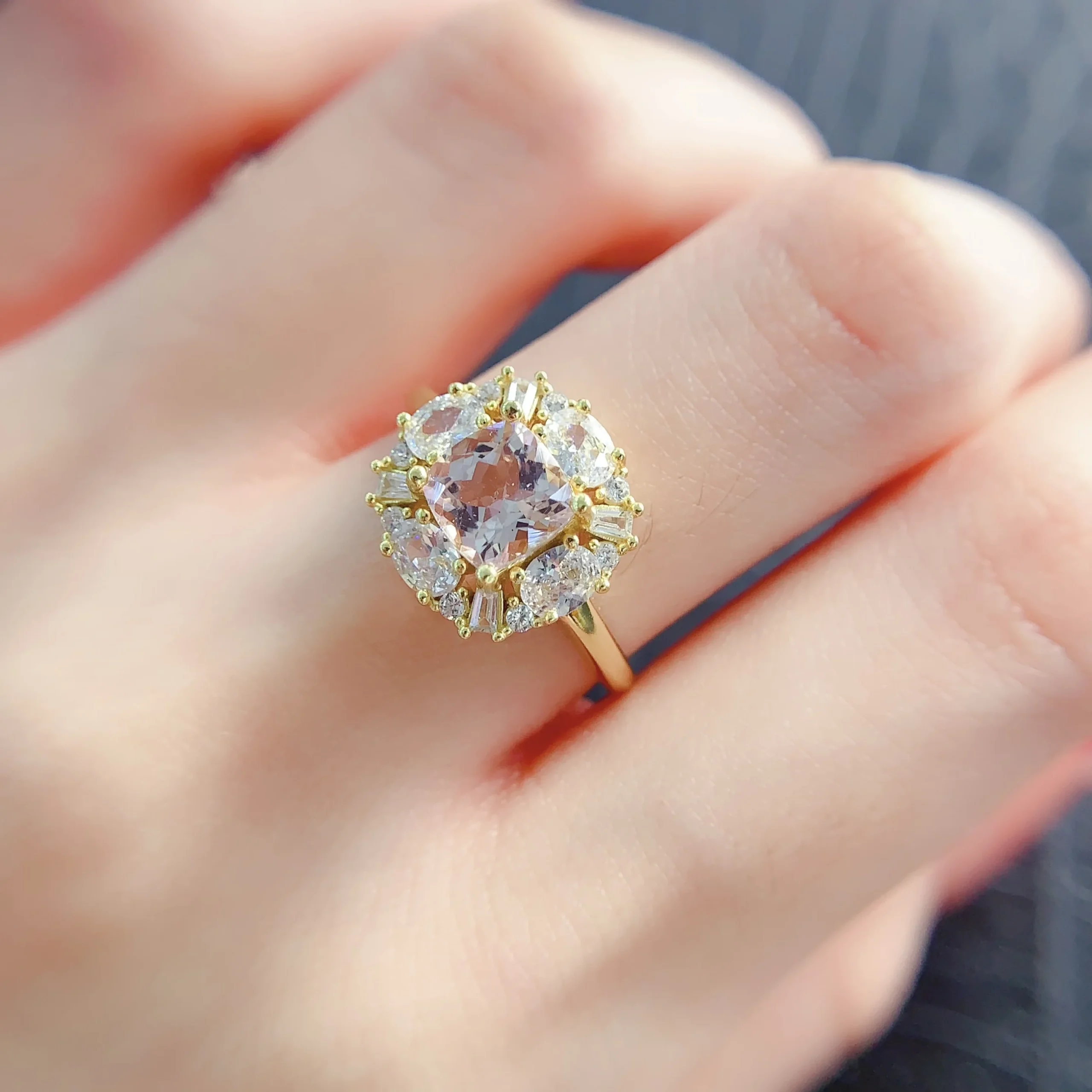 Natural Morganite Dainty Band Ring - view 5