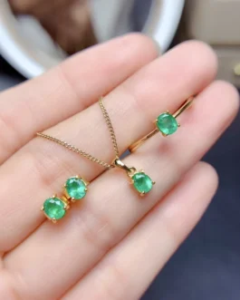 Natural Emerald Timeless Jewelry Set