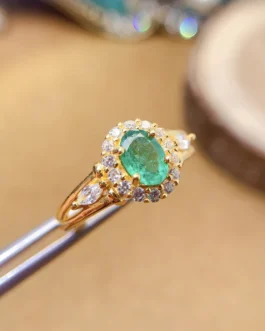 Large Halo Gemstone Ring