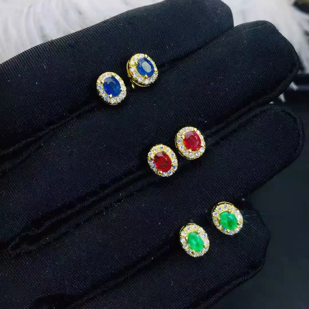 Natural Emerald Pear Earrings - view 1