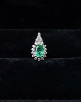 Natural Emerald Teardrop Pendant Necklace
