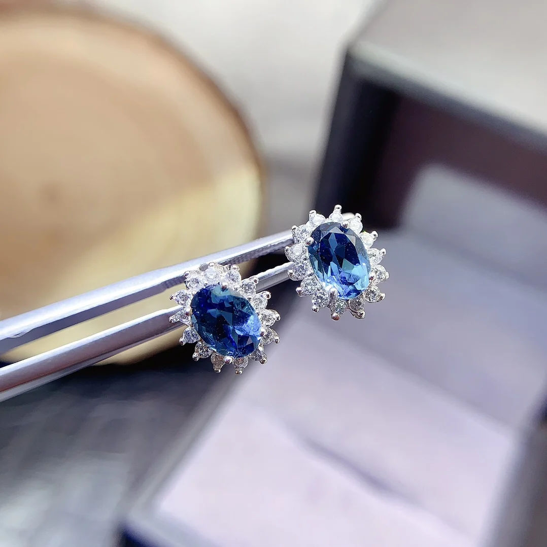 Natural Topaz Rose Earrings - view 2