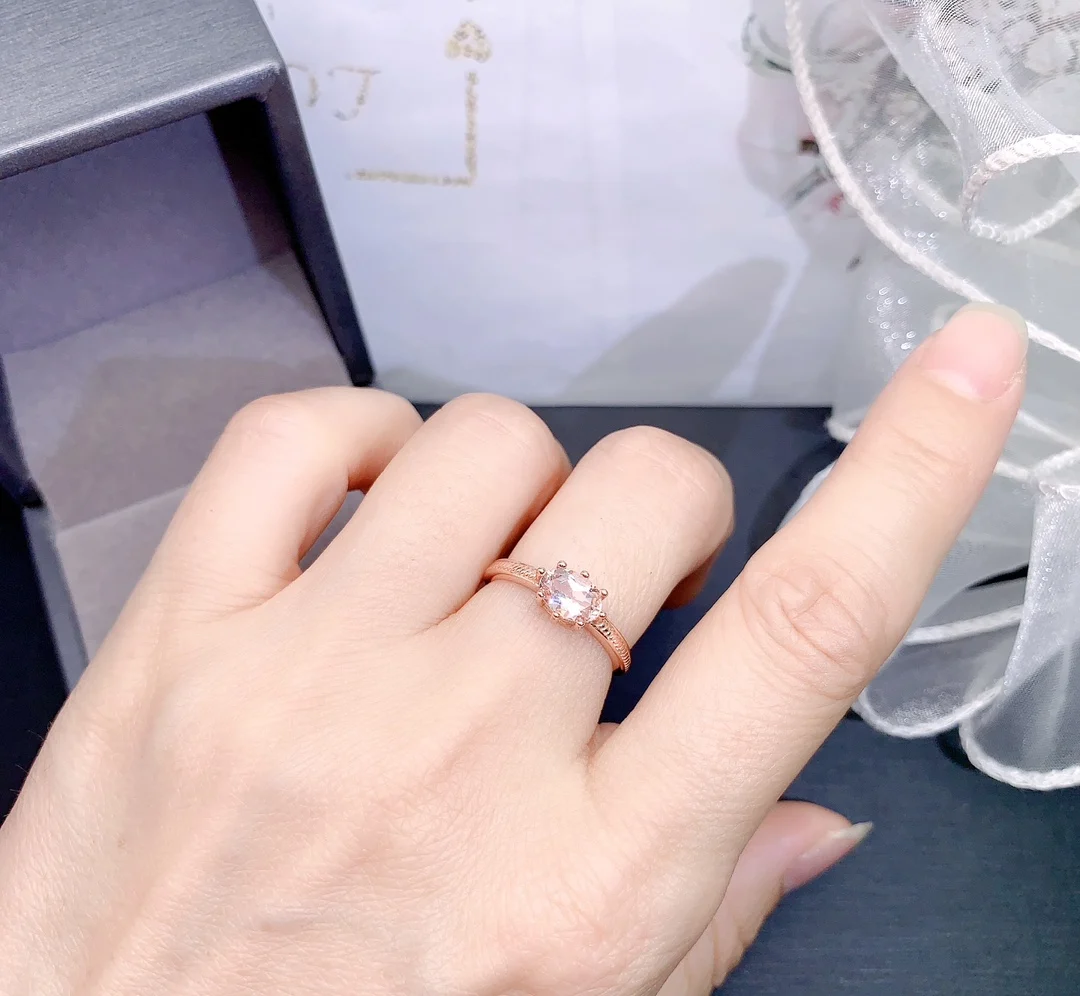 Natural Morganite Petite Oval Ring - view 3