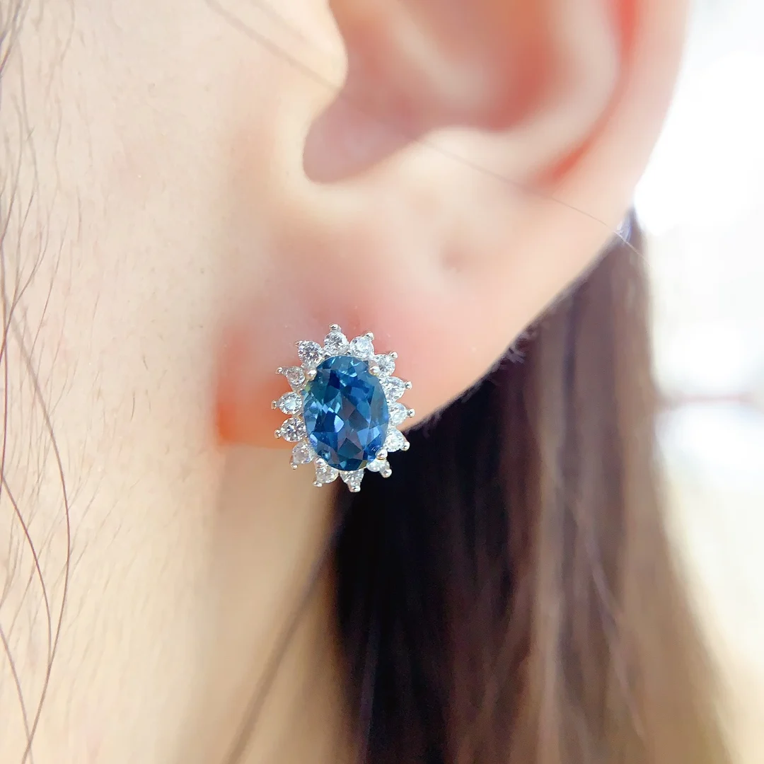 Natural Topaz Rose Earrings - view 3