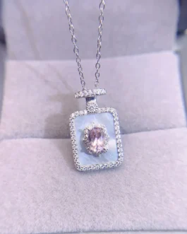 Natural Morganite Square Pendant
