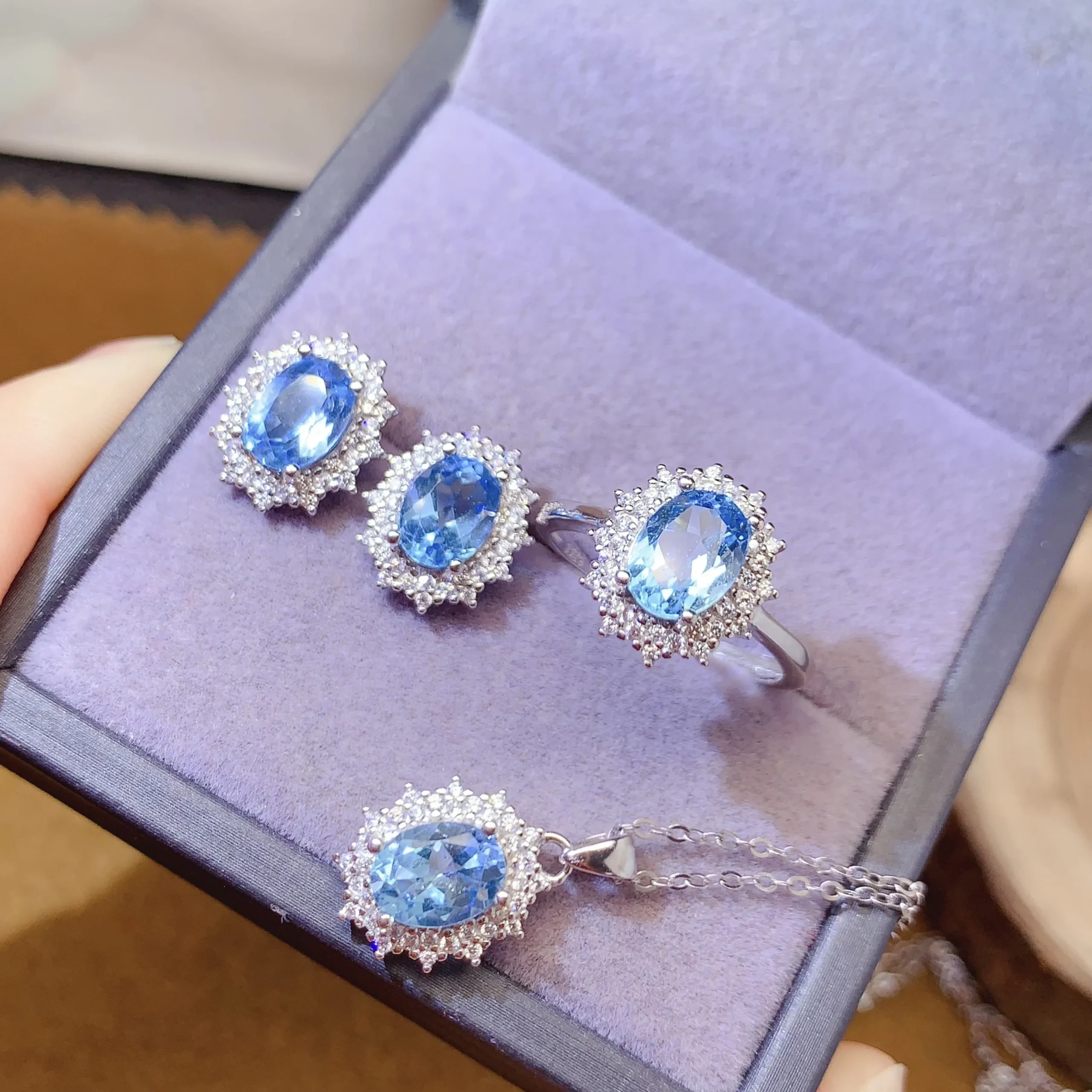 Natural Topaz Bridal Jewelry Set - view 1