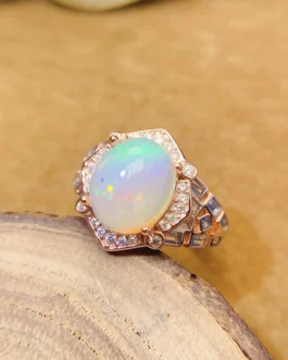 Natural Opal Rose Gold Ring