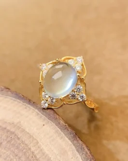 Natural Prehnite Luxury Band Ring
