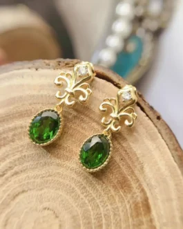 Natural Diopside Mini Stud Earrings