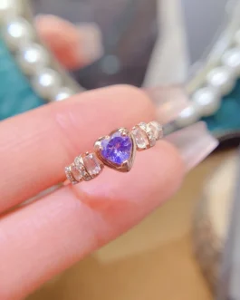 Natural Tanzanite Heart Ring