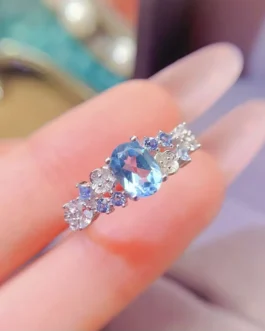 Swiss Blue Topaz Accent Ring