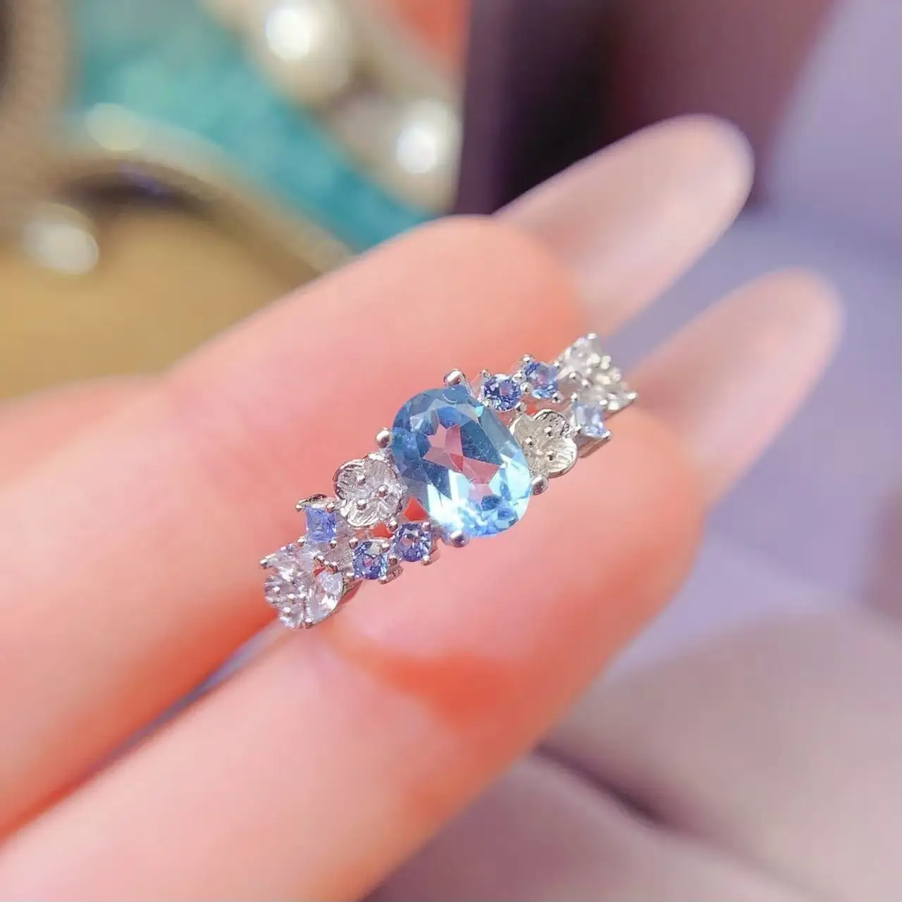 Swiss Blue Topaz Accent Ring - view 2