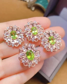 Natural Peridot Sophisticated Jewelry Set