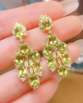 Natural Peridot Chandelier Earrings