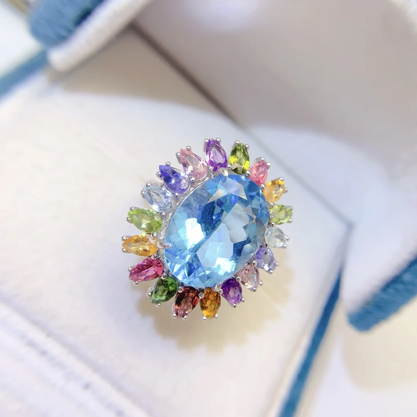 Natural Topaz Tourmaline Ring - view 4