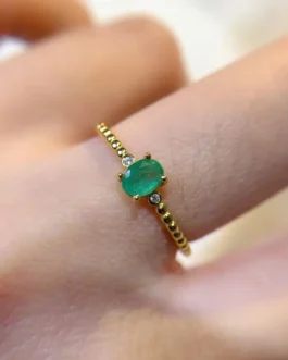 Natural Emerald Bubble Band Ring