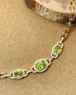 Natural Peridot Elegant Bracelet