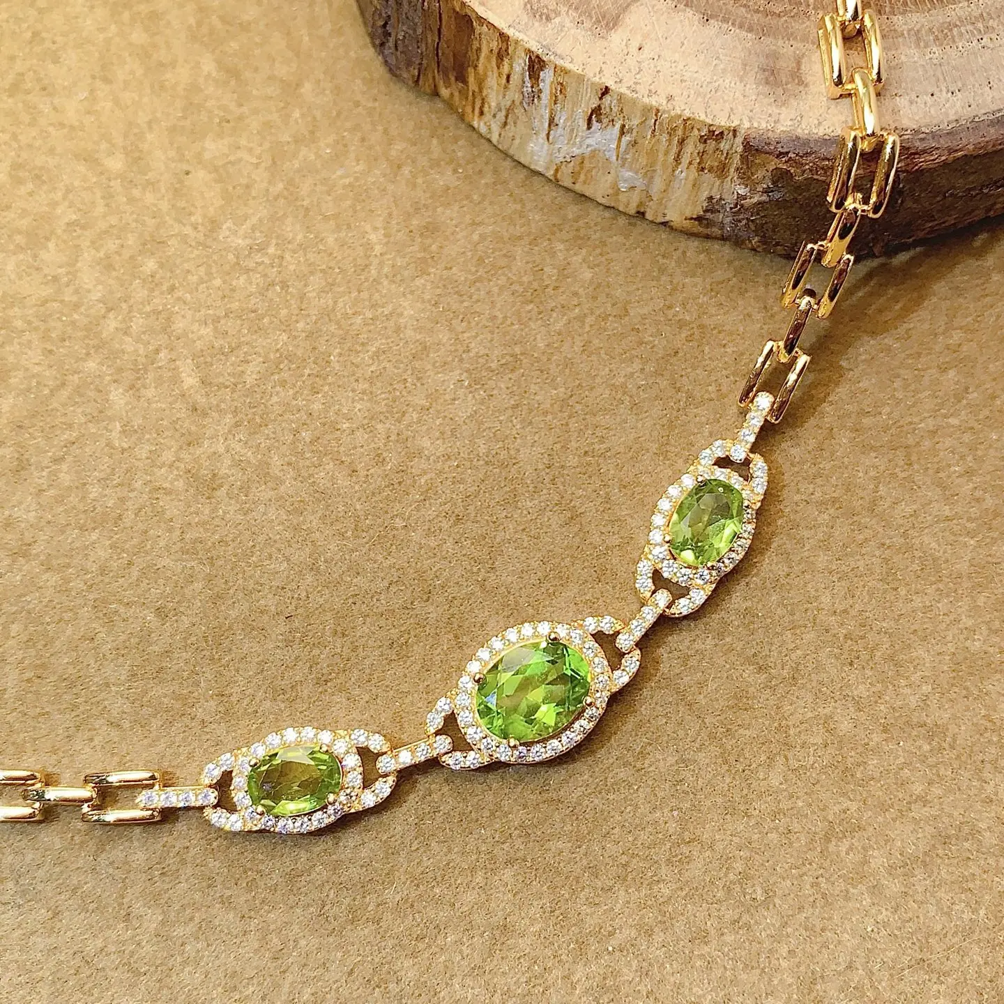 Natural Peridot Elegant Bracelet - view 1