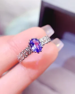 Natural Tanzanite Party Halo Ring