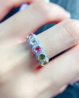 Natural Tourmaline Petite Oval Ring