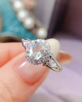 Natural Aquamarine Luxury Oval Ring