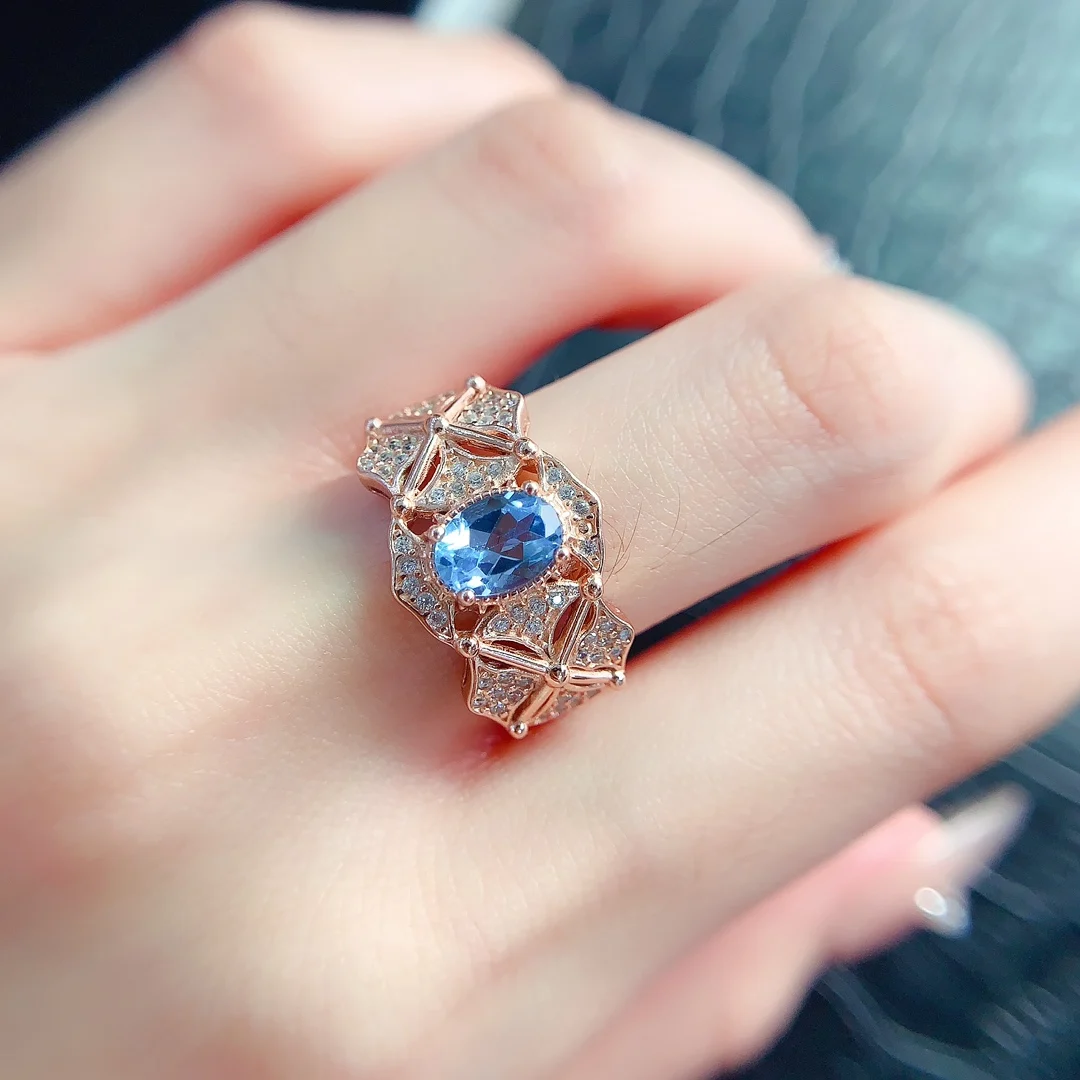 Natural Topaz Openwork Band Ring - view 4