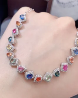 Natural Sapphire Radiant Bracelet